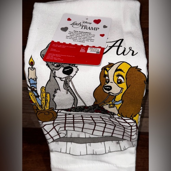 Disney Lady And Tramp Set of 2 Kitchen Towels - NEW - Picture 4 of 8